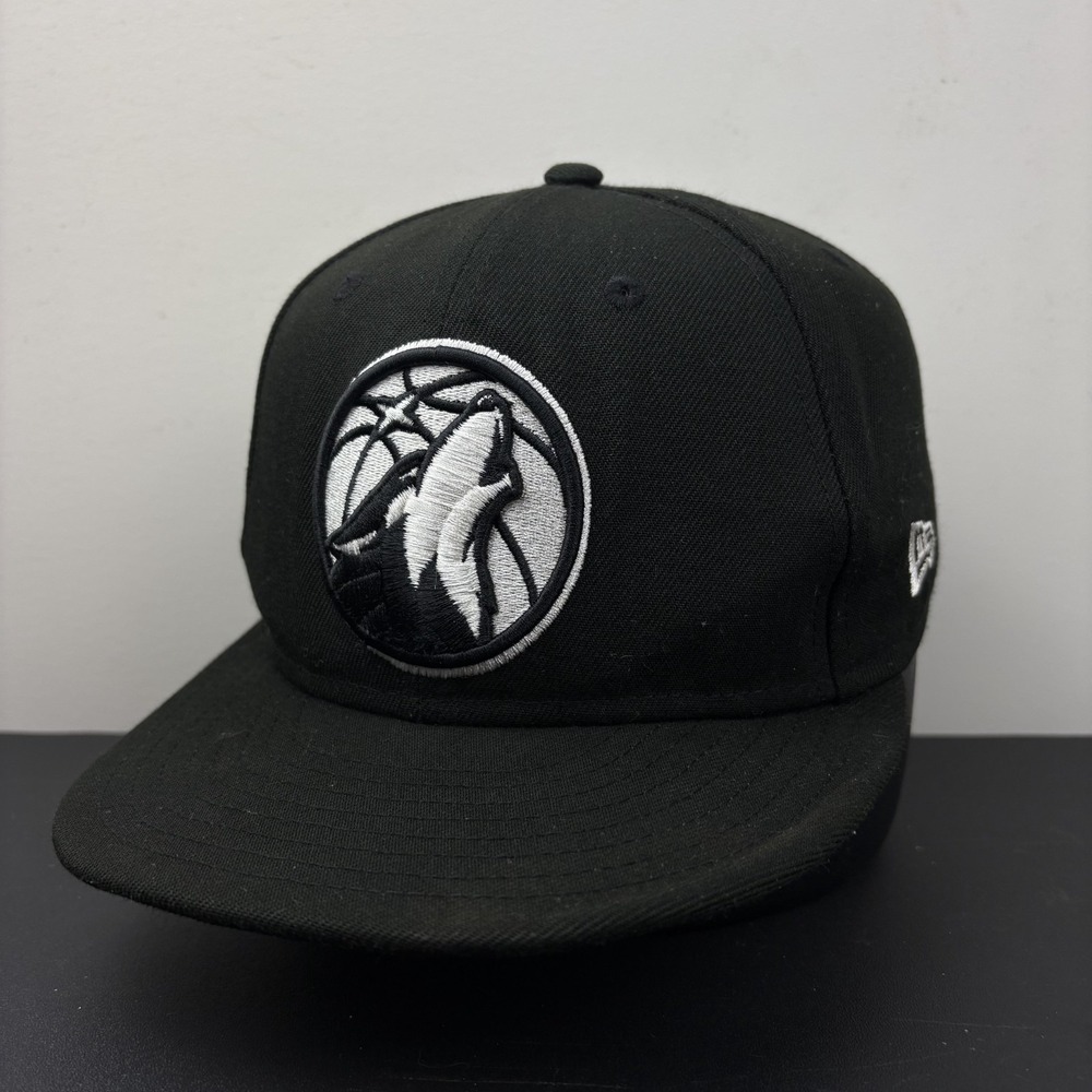 Minnesota Timberwolves New Era 9FIFTY Black Flat Bill Snapback Hat NBA Cap
